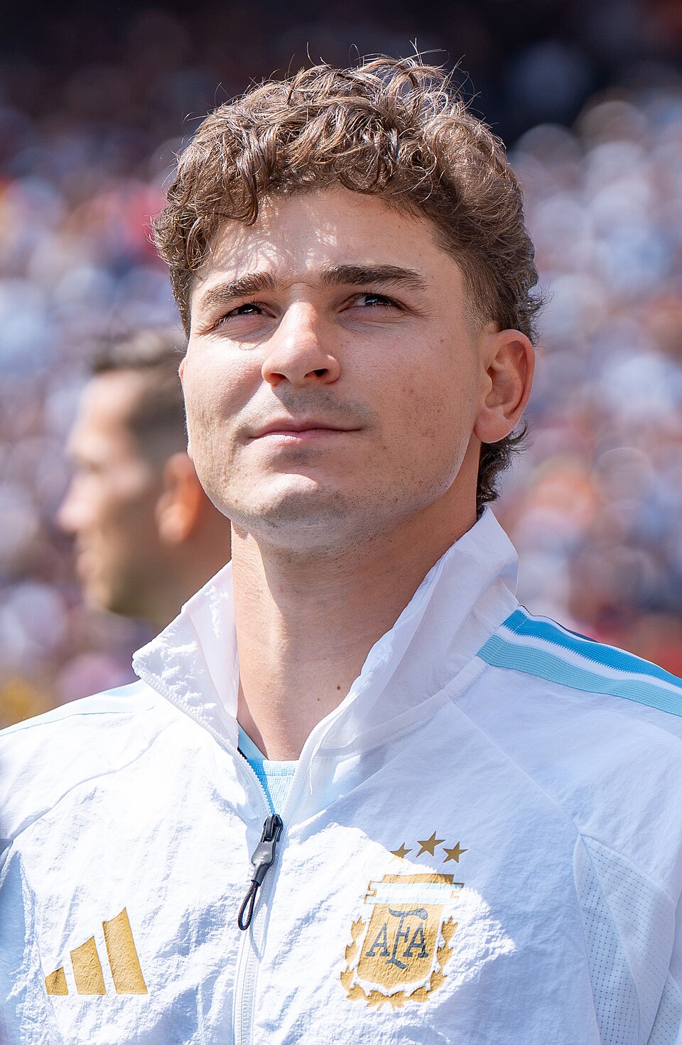 Julián Álvarez sous le maillot de la sélection argentine, avant un match en juillet 2026